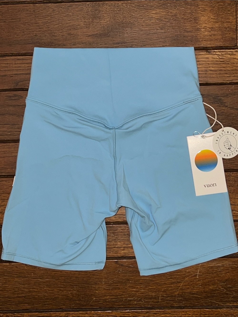 Vuori Sea Folly Blue All The Form Bike Shorts 6" Size XS NEW WITH TAGS NWT